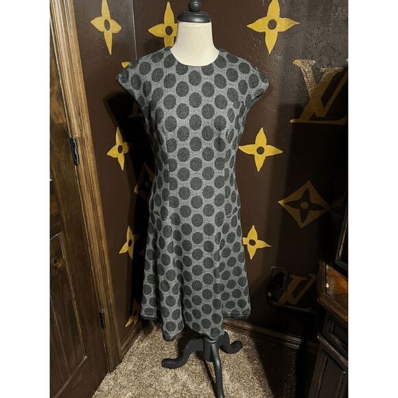 Worth Wool Short Sleeve Gray Polka Dot Dress Size 6 - Picture 1 of 4